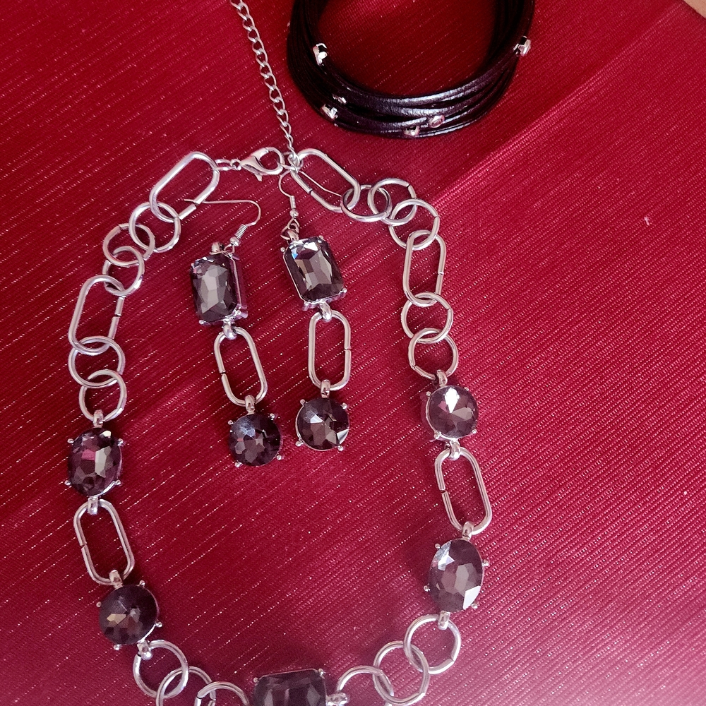 Necklace, Earrings And Bracelet